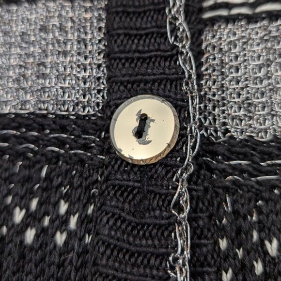 Oscar de la Renta Metallic Striped Button Cardigan - Picture 7 of 9